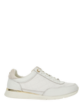 Dune London Everglow Leather Quilted Trainers, White