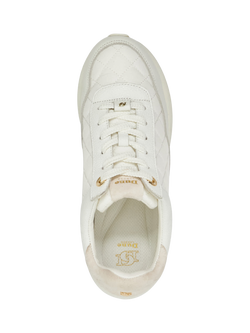 Dune London Everglow Leather Quilted Trainers - view 2, White