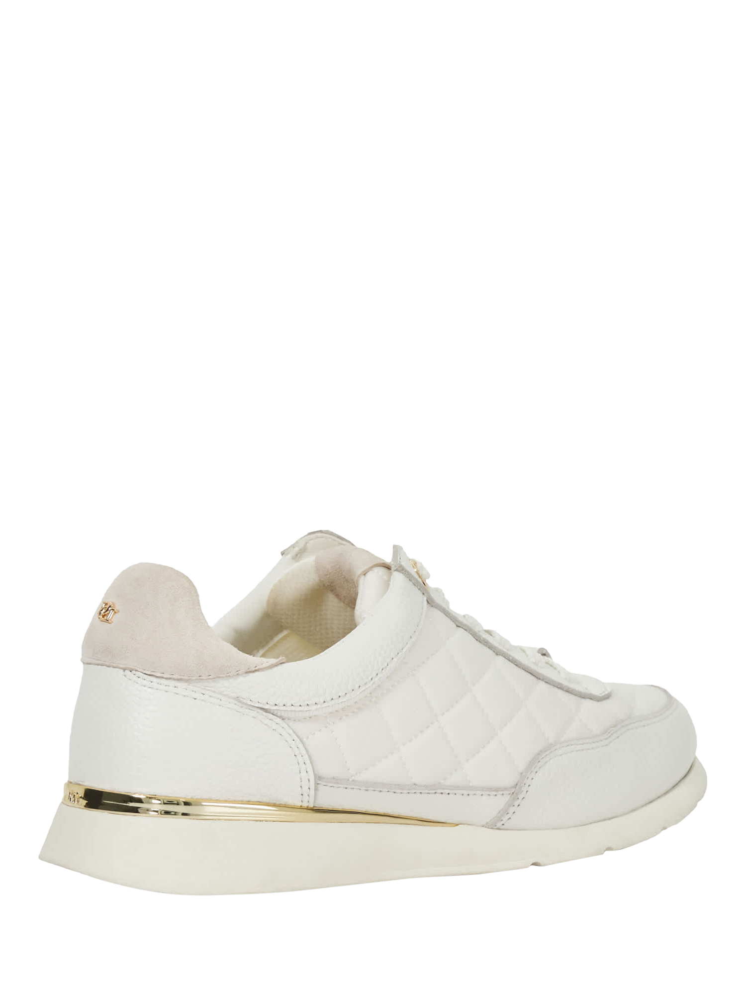 Product image 4 of 5, which shows Dune London Everglow Leather Quilted Trainers, White, EU36