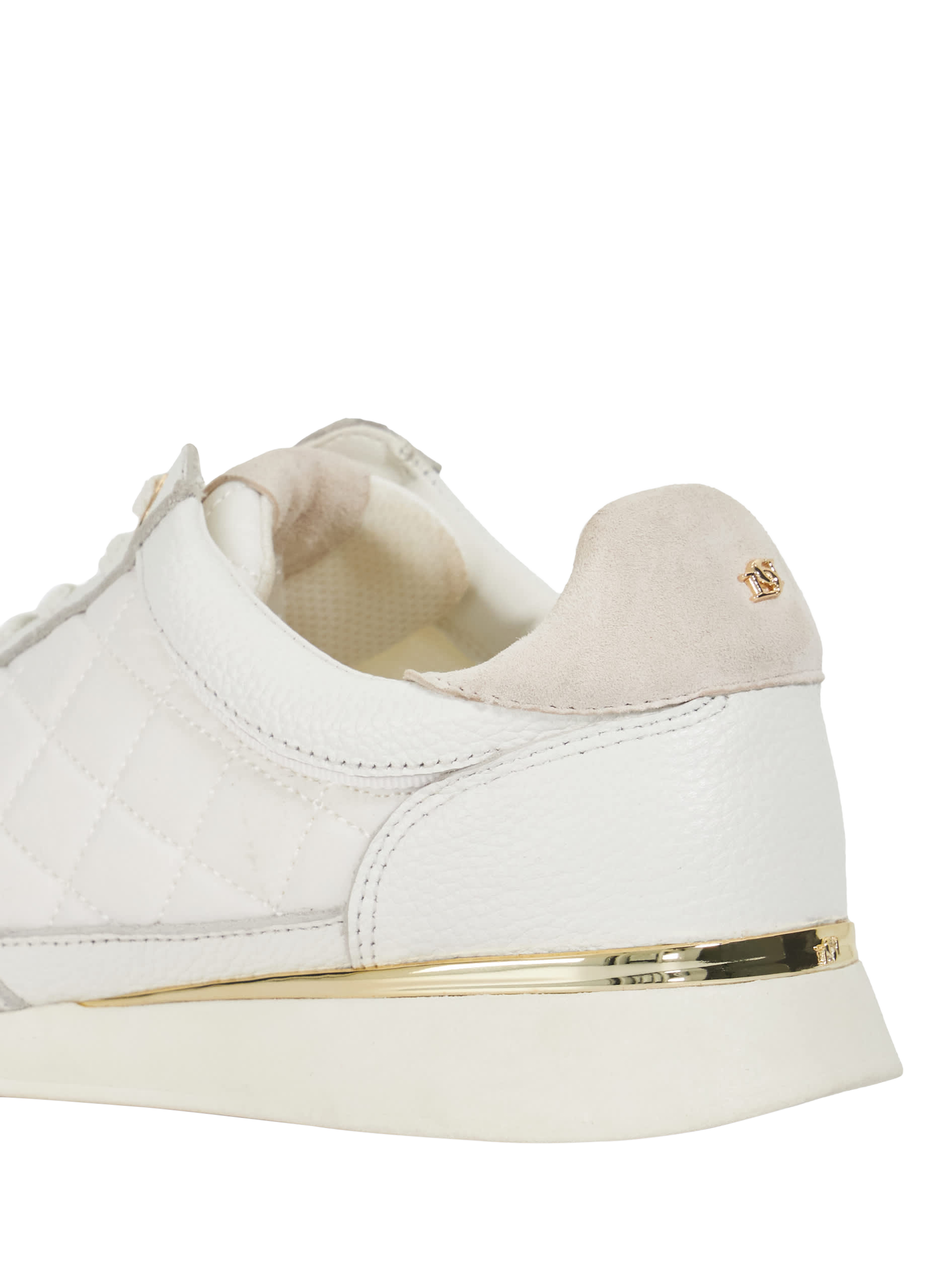 Product image 5 of 5, which shows Dune London Everglow Leather Quilted Trainers, White, EU36