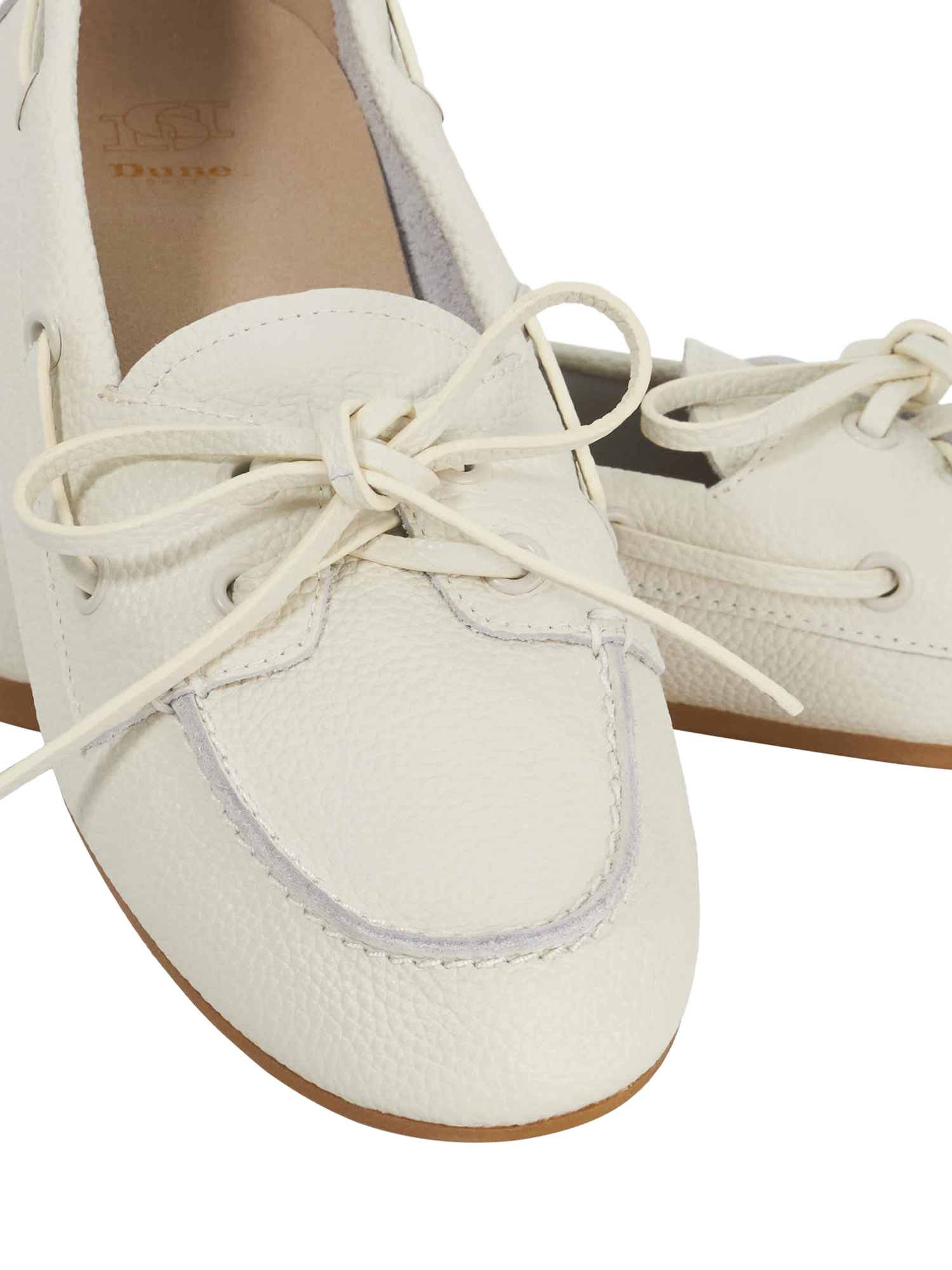 Product image 6 of 6, which shows Dune London Gala Leather Boat Shoes, White, EU36