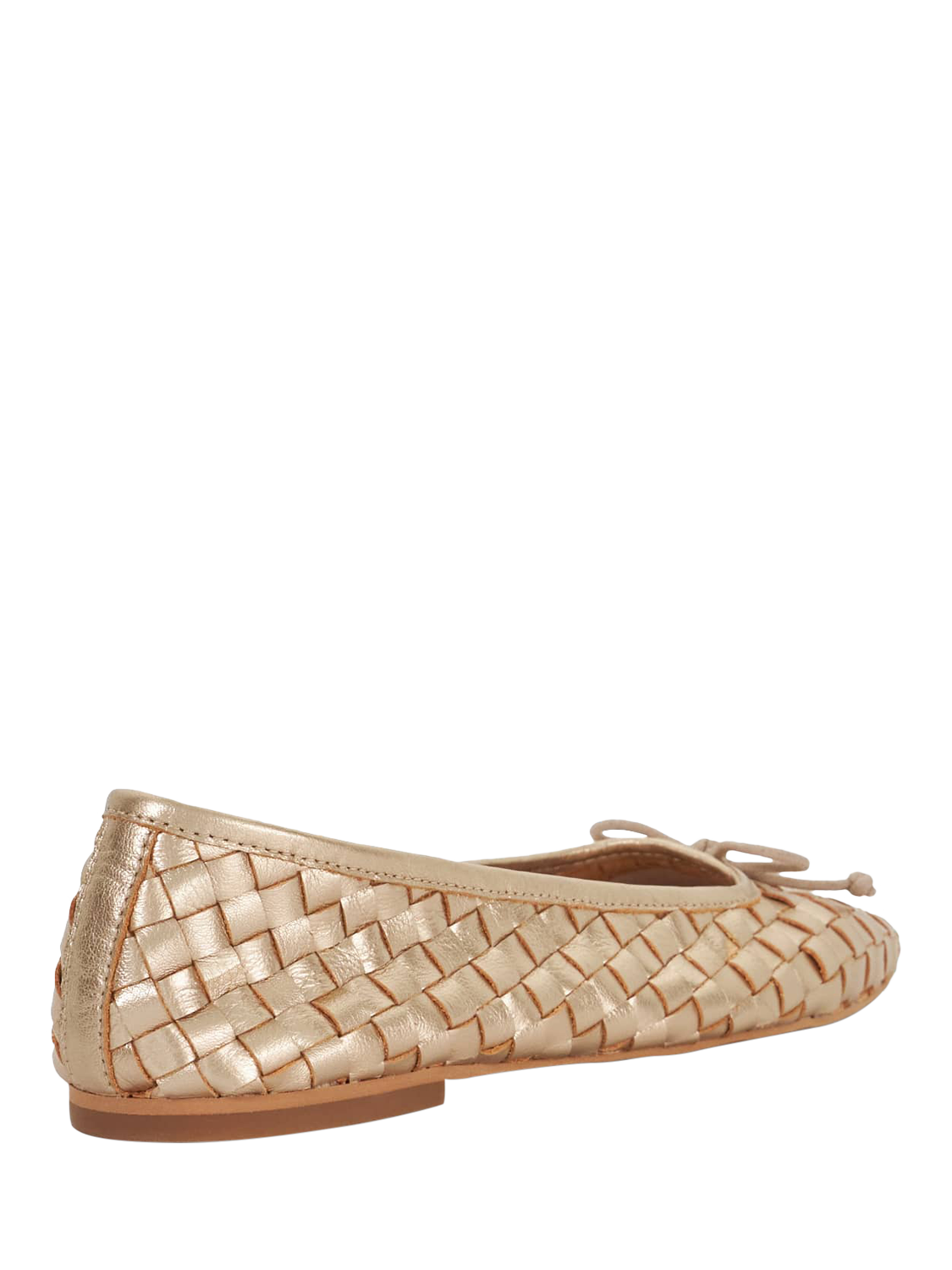 Product image 5 of 6, which shows Dune London Heat Woven Leather Ballerina Pumps, Gold, EU36
