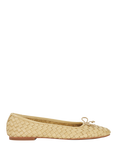 Dune London Heat Woven Leather Ballerina Pumps, Lemon