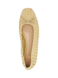 Dune London Heat Woven Leather Ballerina Pumps, Lemon