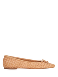 Dune London Heat Woven Leather Ballerina Pumps, Pink