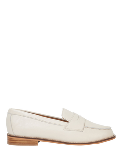 Dune London Ginelli Wide Fit Leather Loafers, Ecru, Ecru