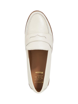 Dune London Ginelli Wide Fit Leather Loafers, Ecru - view 2, Ecru