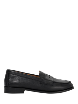 Dune London Ginelli Wide Fit Leather Loafers, Black, Black