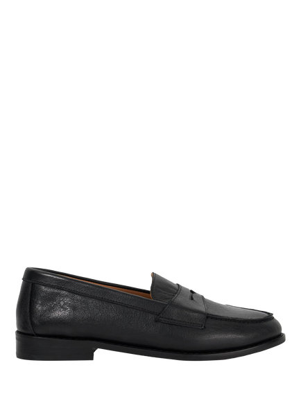 Dune London Ginelli Wide Fit Leather Loafers, Black, Black