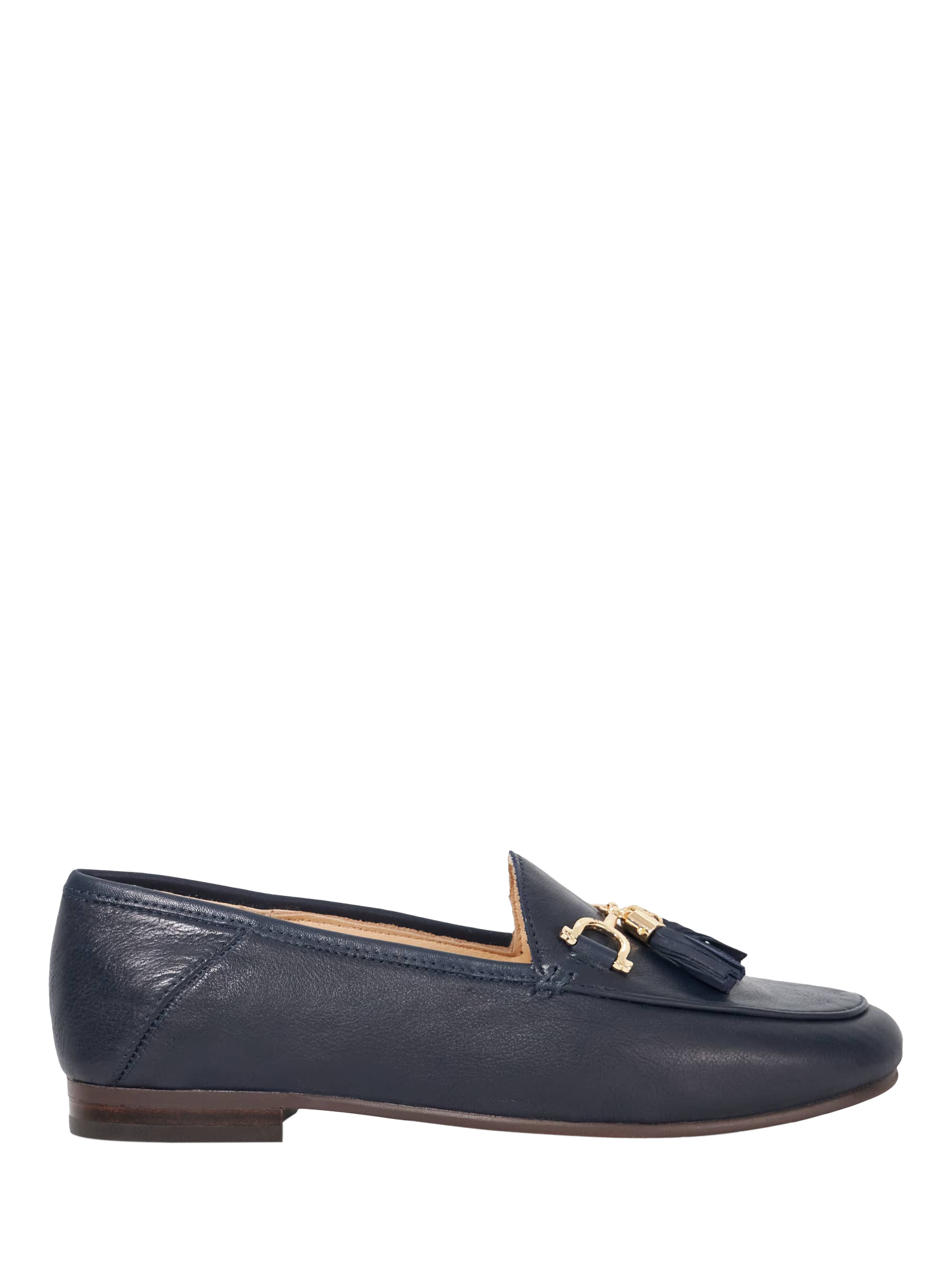 Product image 1 of 5, which shows Dune London Greysons Wide Fit Leather Loafers, Navy, EU36