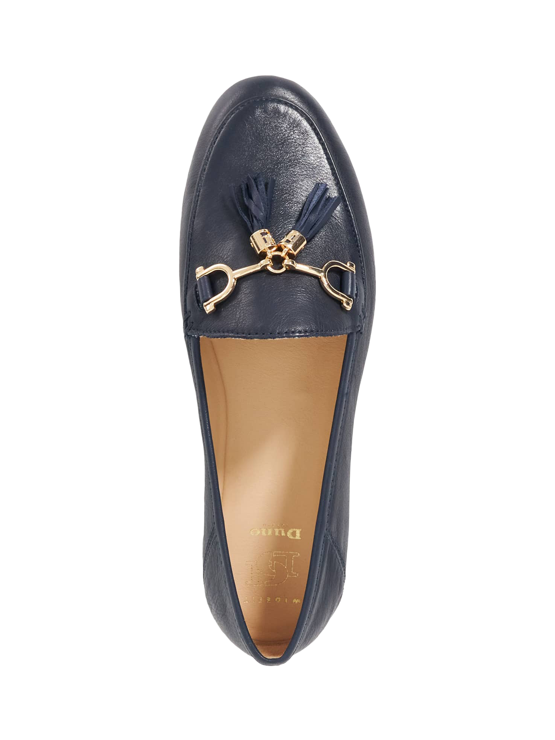 Product image 2 of 5, which shows Dune London Greysons Wide Fit Leather Loafers, Navy, EU36