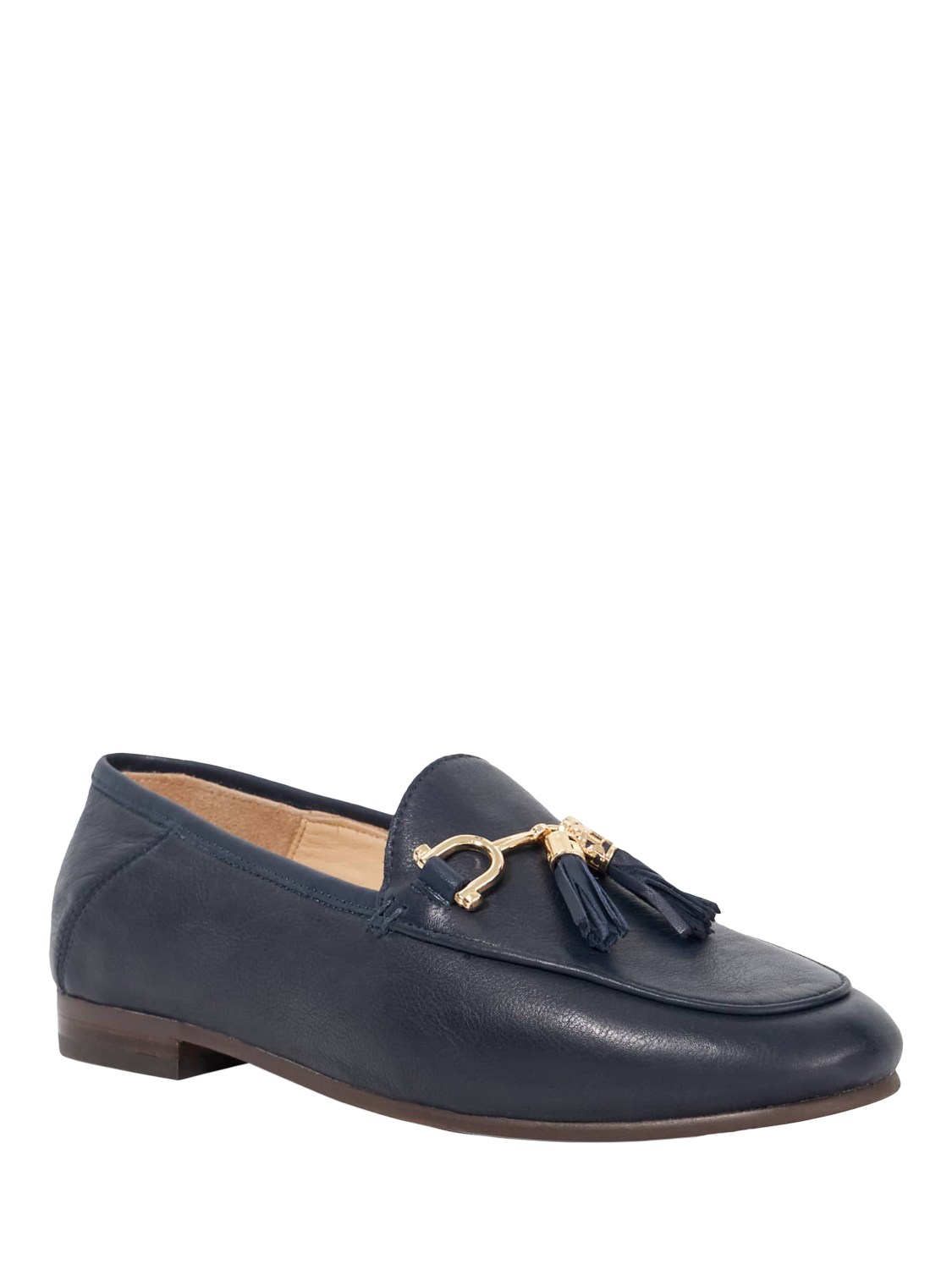 Product image 3 of 5, which shows Dune London Greysons Wide Fit Leather Loafers, Navy, EU36