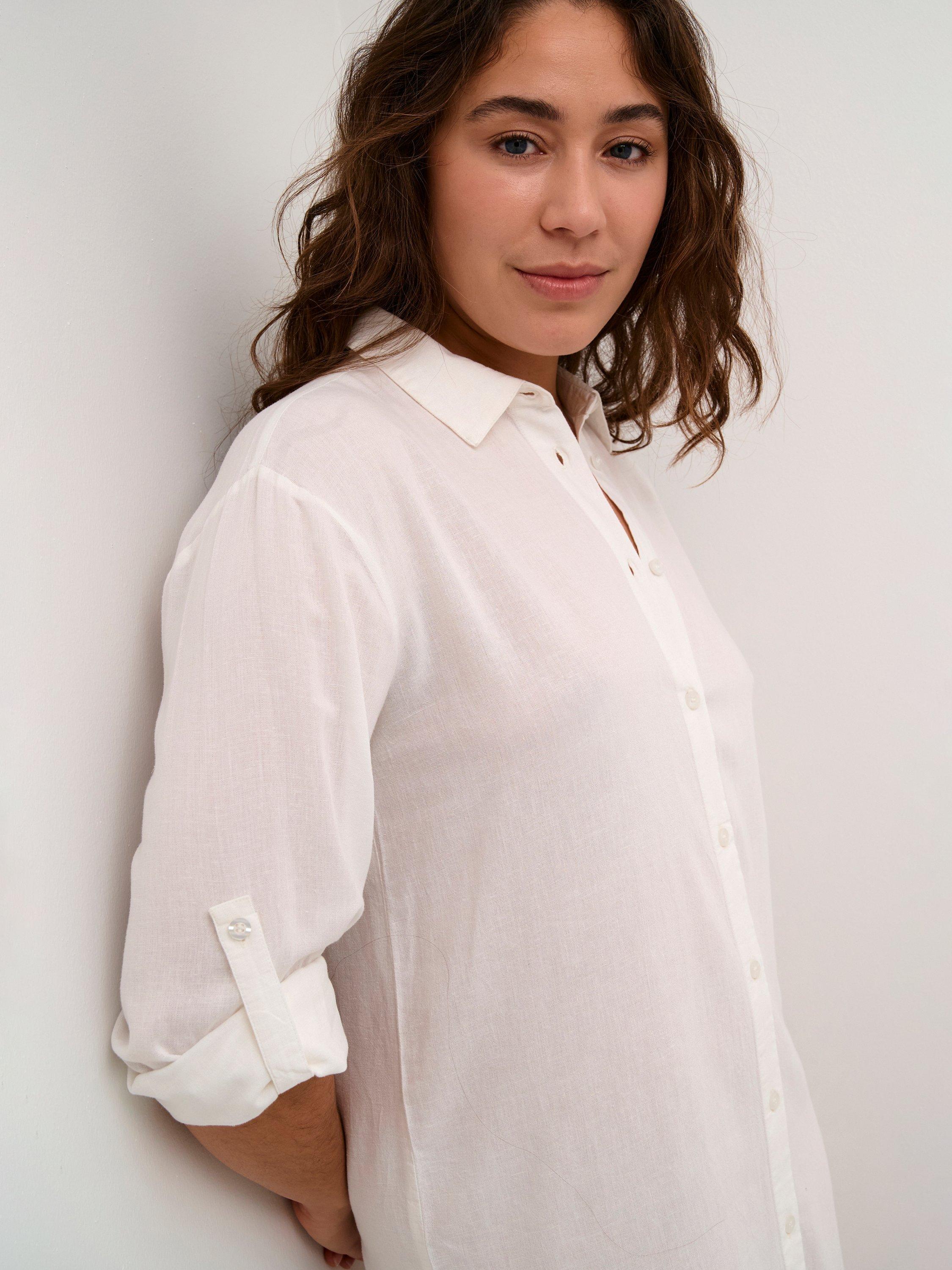 Product image 4 of 7, which shows KAFFE Milia Shirt Dress, Chalk, 18