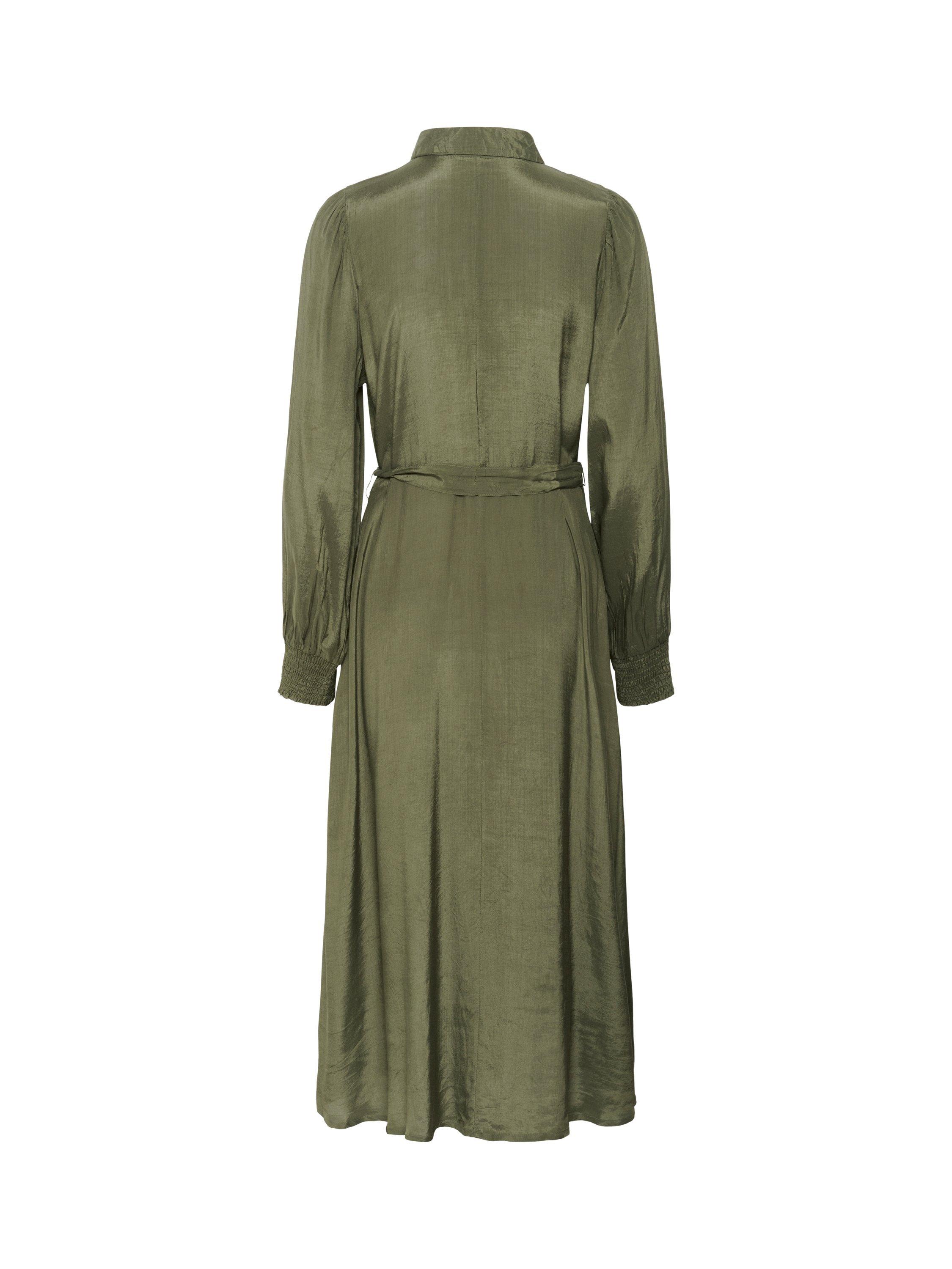 Product image 4 of 4, which shows KAFFE Pollie Tie Belt Maxi Shirt Dress, Grape Leaf, 14