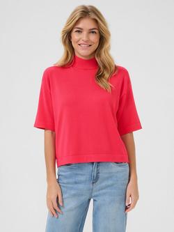 KAFFE Lizza Turtleneck Top, Red, Red