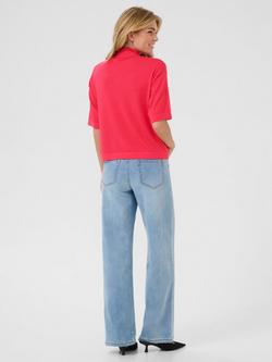 KAFFE Lizza Turtleneck Top, Red - view 2, Red