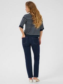 KAFFE Lizza Stripe Turtleneck Top, Blue - view 2, Blue