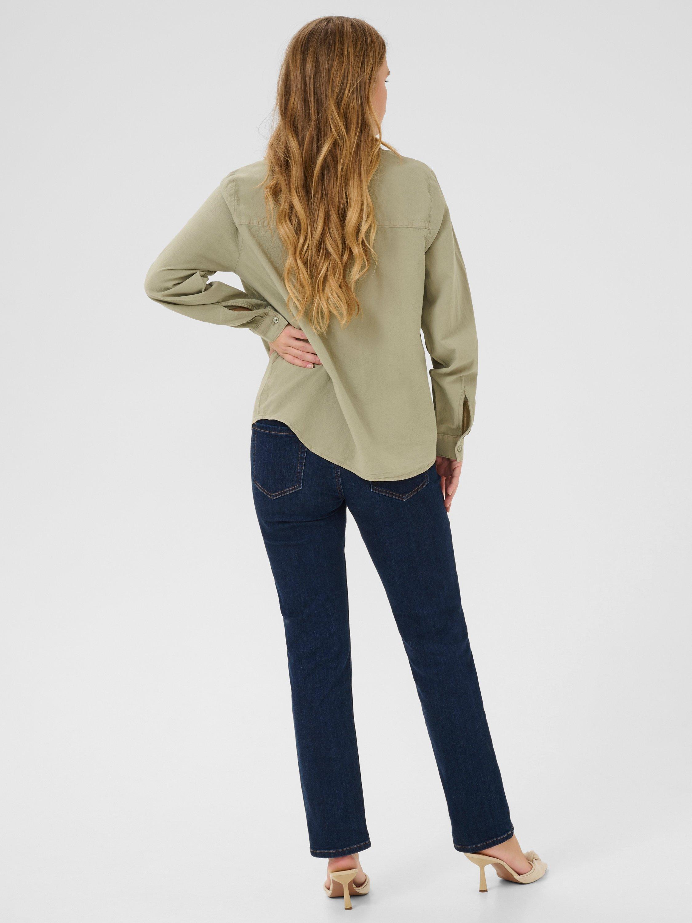 Product image 2 of 6, which shows KAFFE Naya Casual Fit Shirt, Mid Green, 8