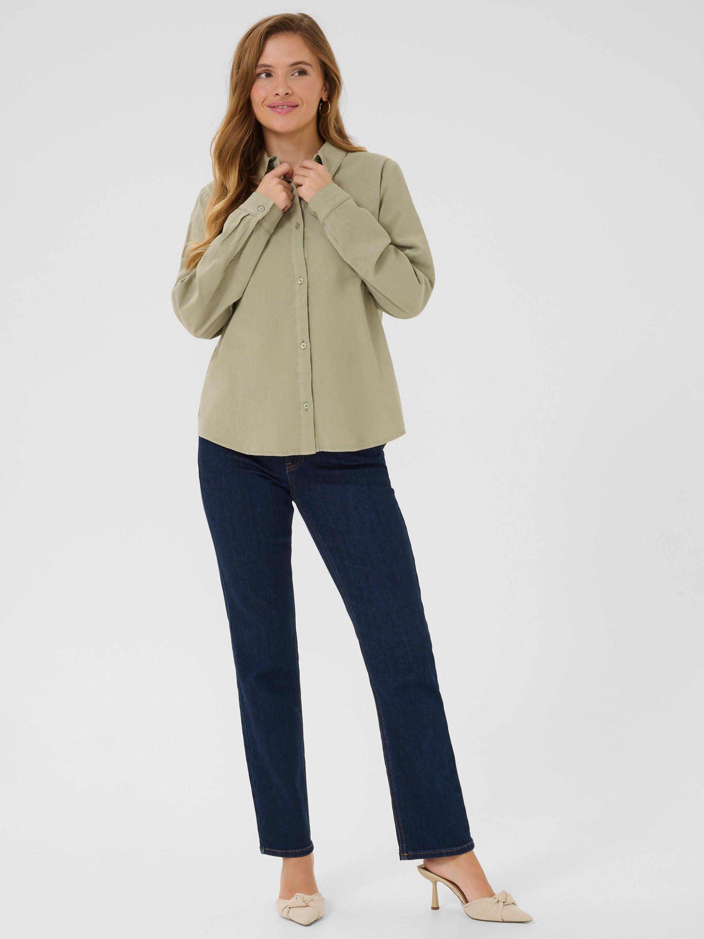 Product image 3 of 6, which shows KAFFE Naya Casual Fit Shirt, Mid Green, 8