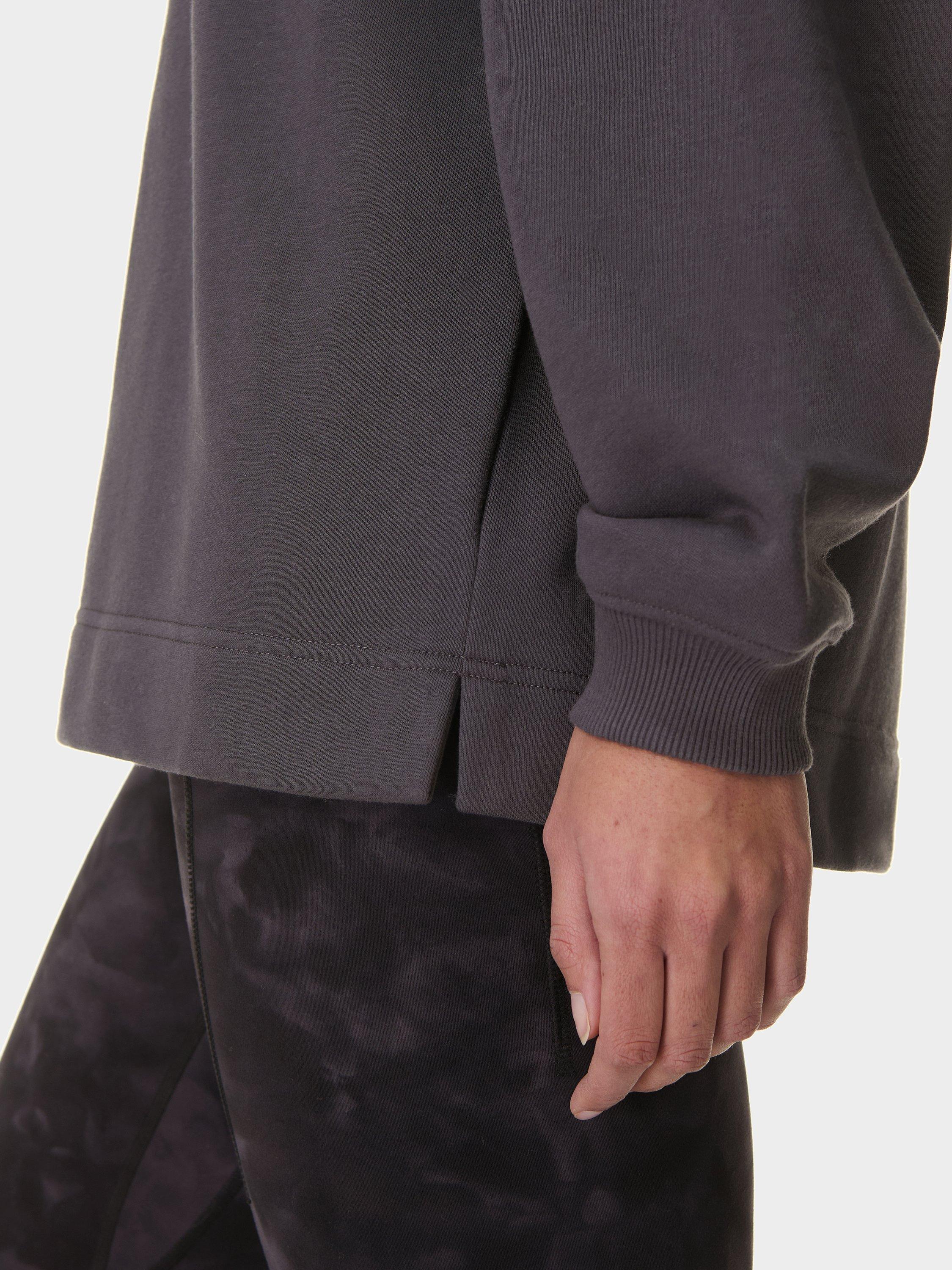 Product image 5 of 8, which shows Sweaty Betty Revive Organic Cotton Rich Longline 1/2 Zip Jumper, Urban Grey, XXS-XS