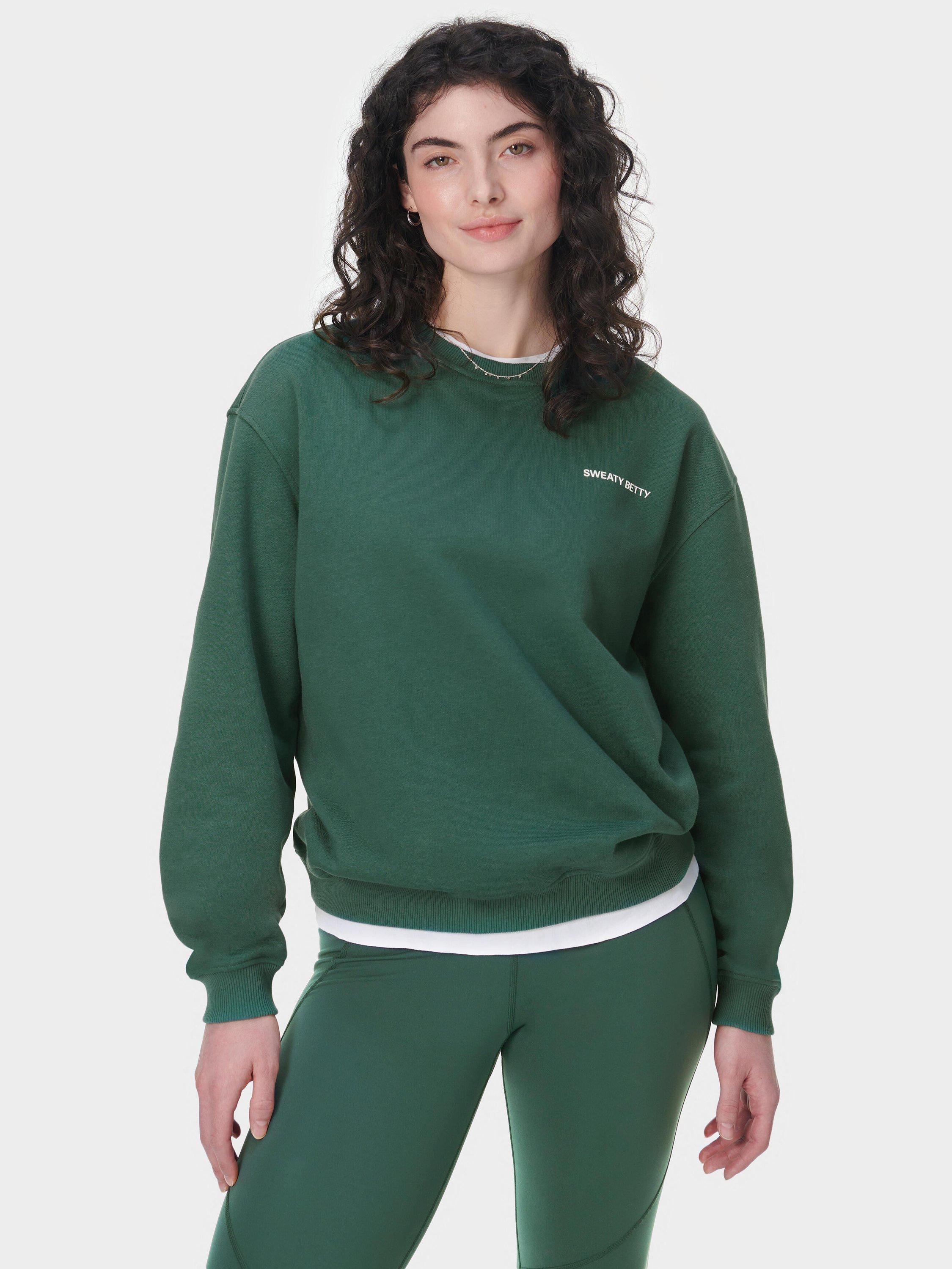 Sweaty Betty Revive Organic Cotton Rich Sweatshirt, Glade Green