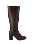 Carvela Silver2 Leather Knee High Boots, Brown Dark
