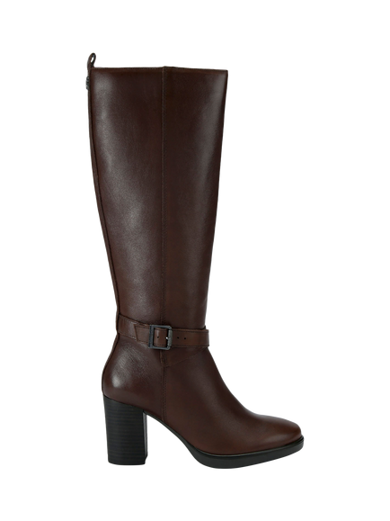 Carvela Silver2 Leather Knee High Boots, Brown Dark, Brown Dark
