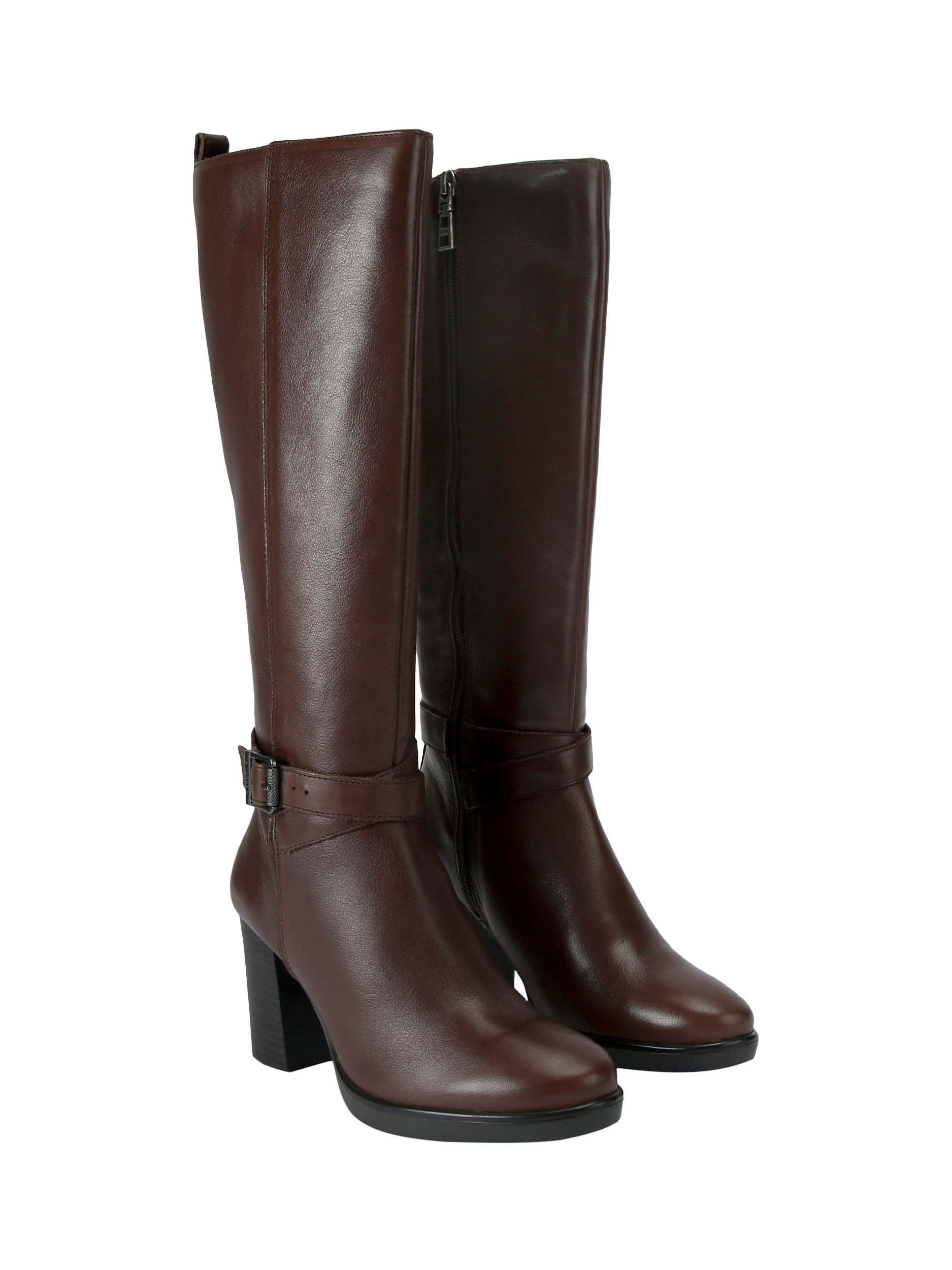 Product image 3 of 5, which shows Carvela Silver2 Leather Knee High Boots, Brown Dark, 3