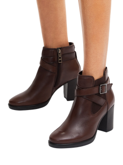 Carvela Silver 2 Leather Ankle Boots, Dark Brown - view 2, Dark Brown