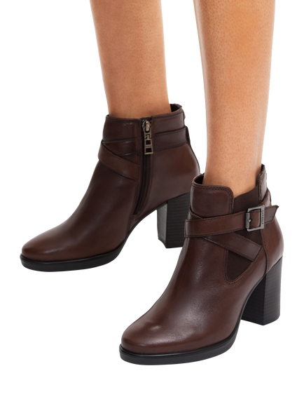 Carvela Silver 2 Leather Ankle Boots, Dark Brown - view 2, Dark Brown