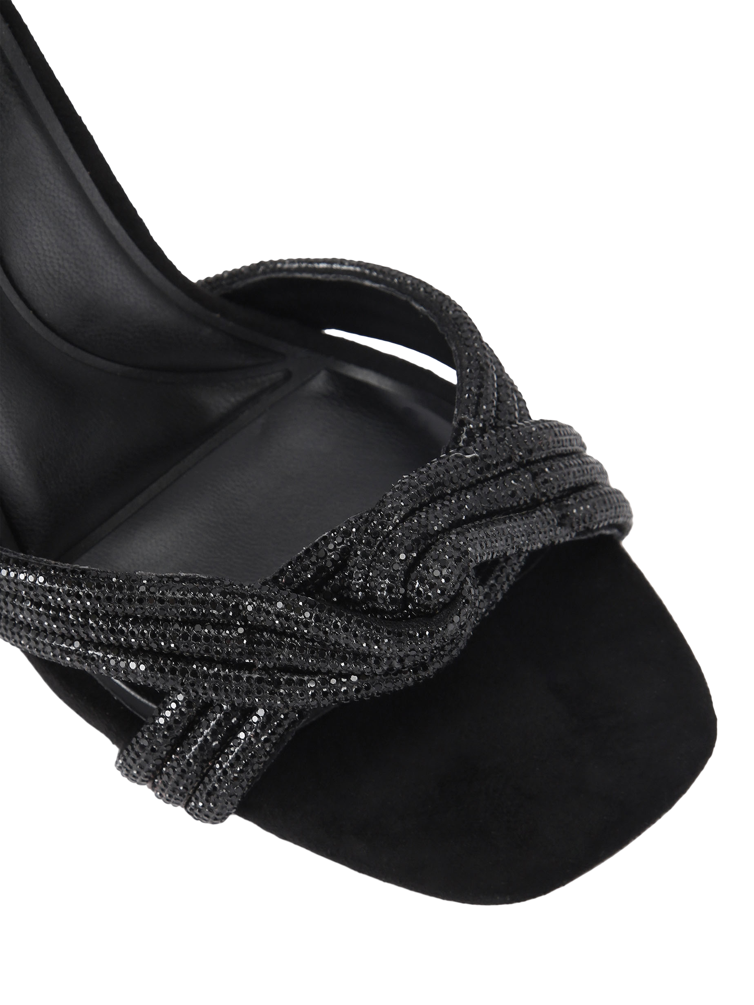 Product image 5 of 5, which shows Carvela Arielle Embellished Knot Heeled Sandals, Black, 3