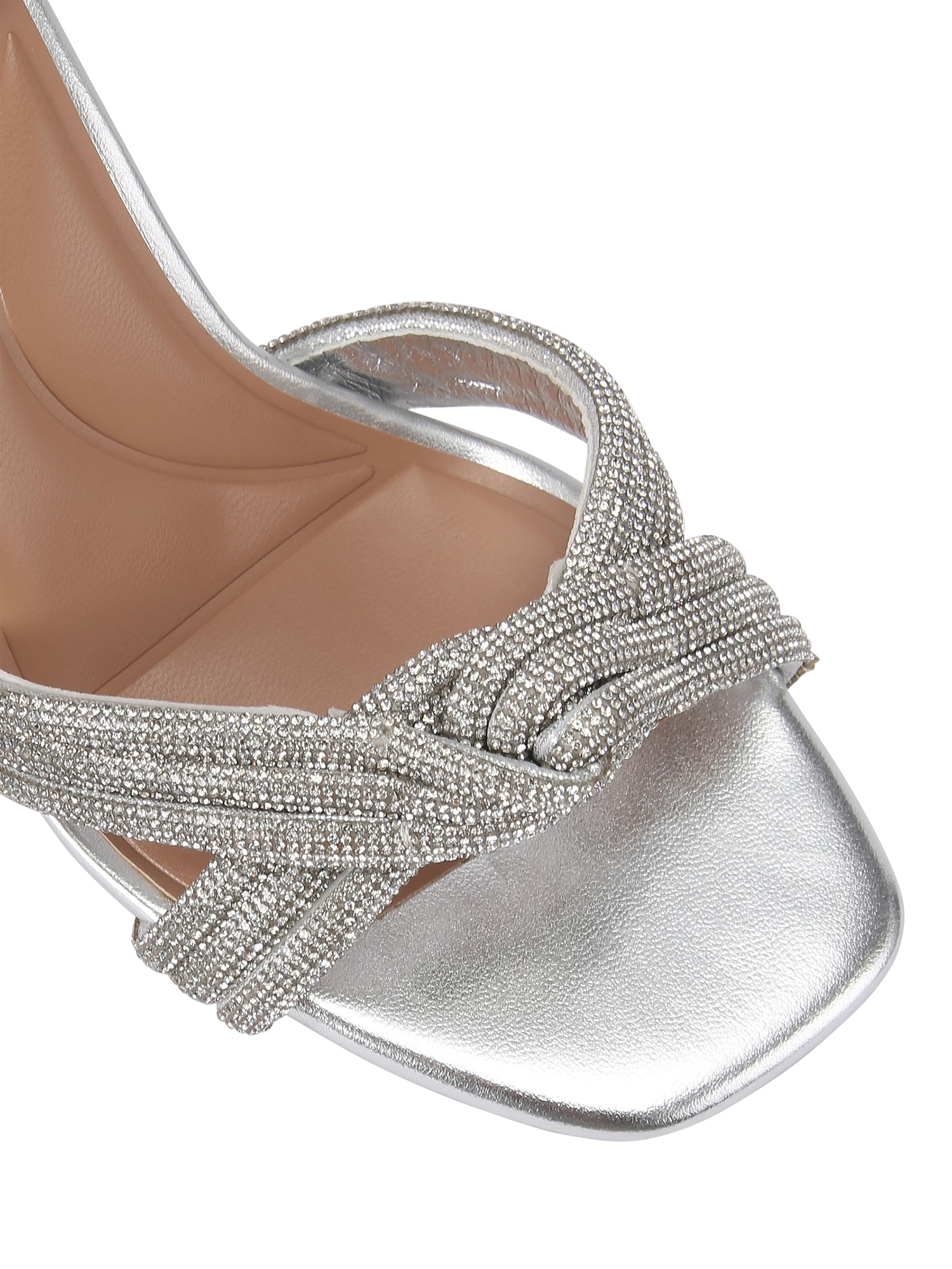 Product image 5 of 5, which shows Carvela Arielle Embellished Knot Heeled Sandals, Silver, 3