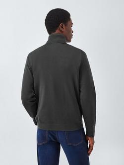 John Lewis Merino Wool Half Zip Jumper - view 2, Asphalt