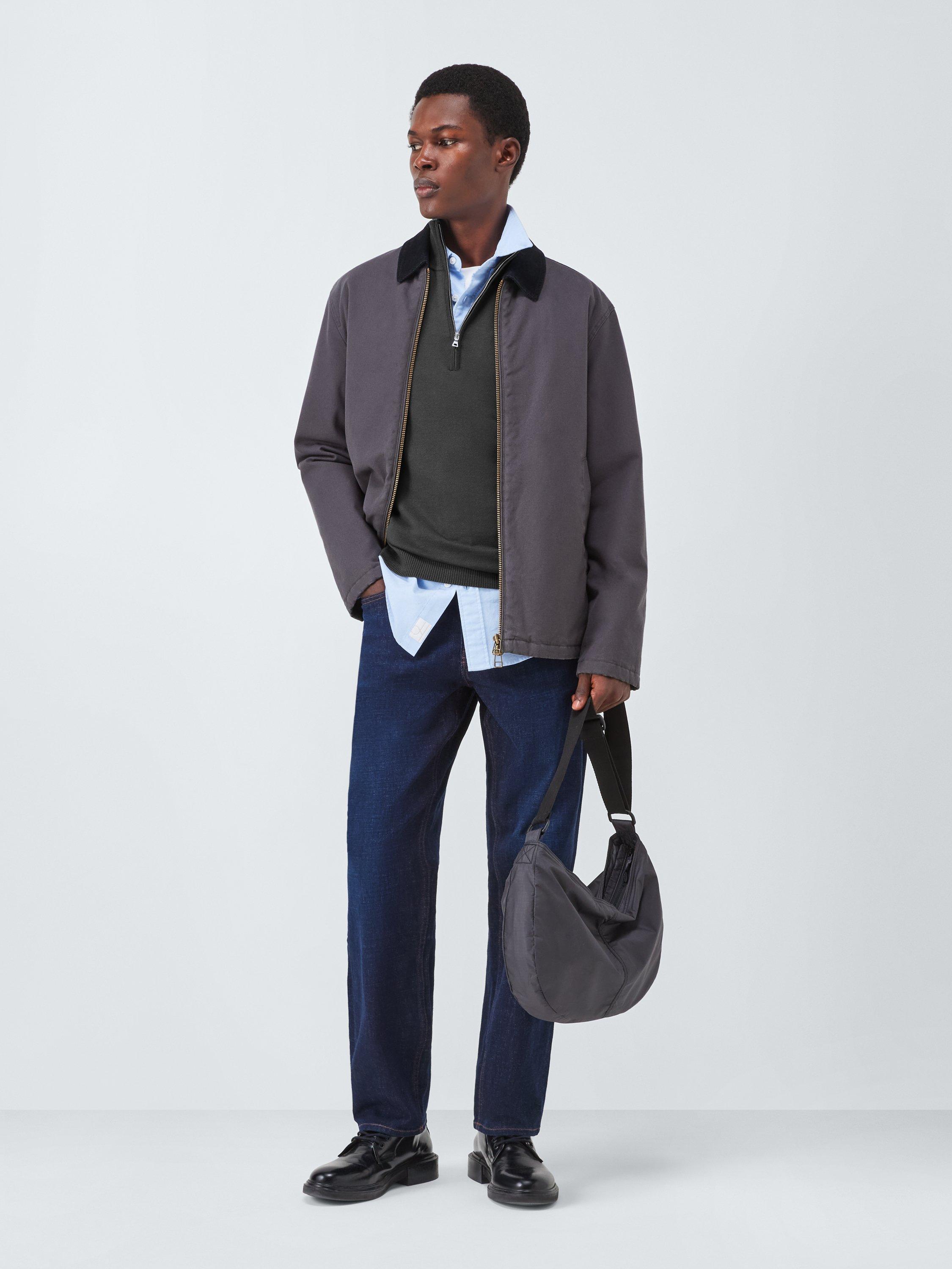 Product image 3 of 6, which shows John Lewis Merino Wool Half Zip Jumper, Asphalt, M