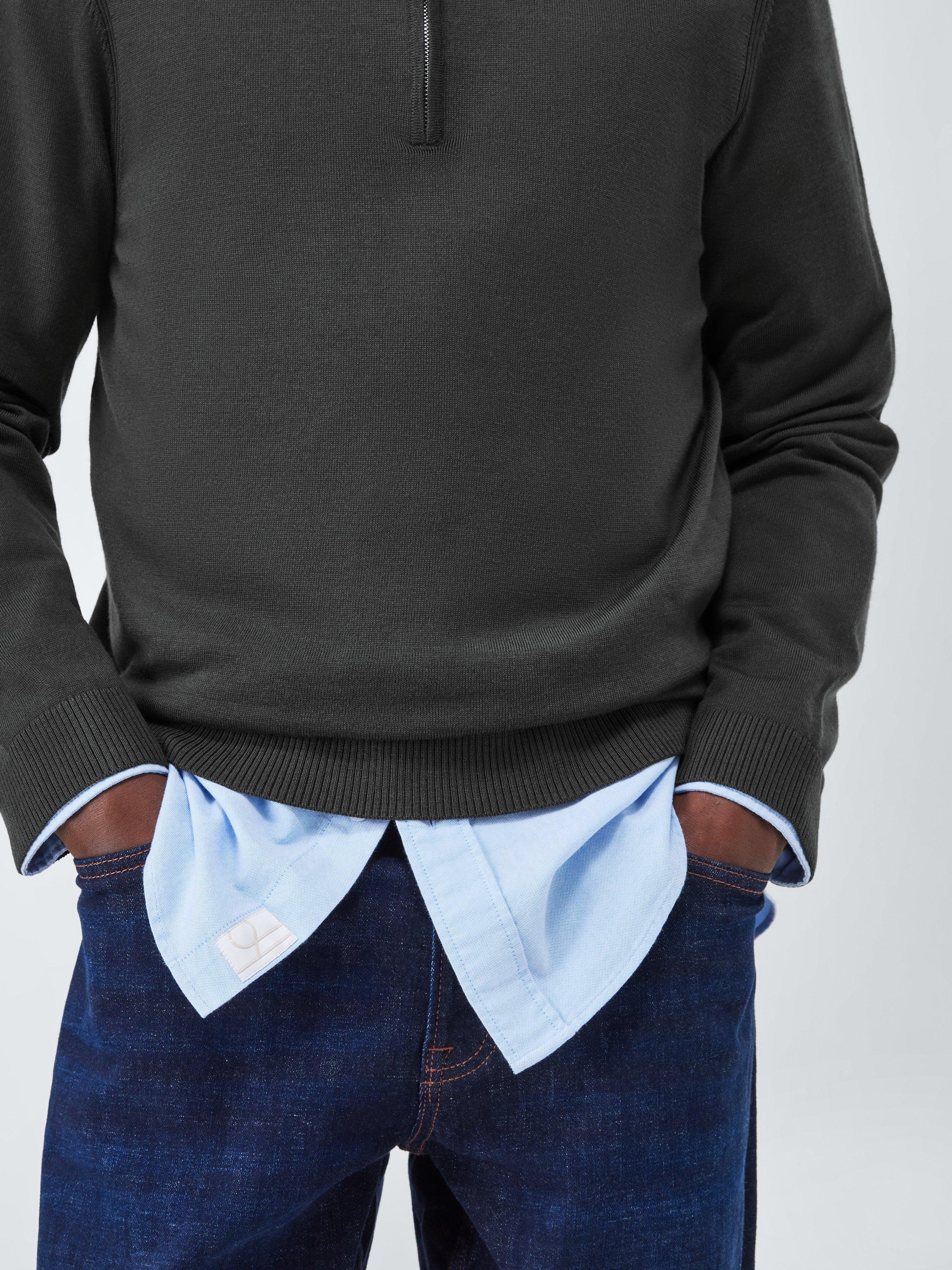 Product image 5 of 6, which shows John Lewis Merino Wool Half Zip Jumper, Asphalt, M