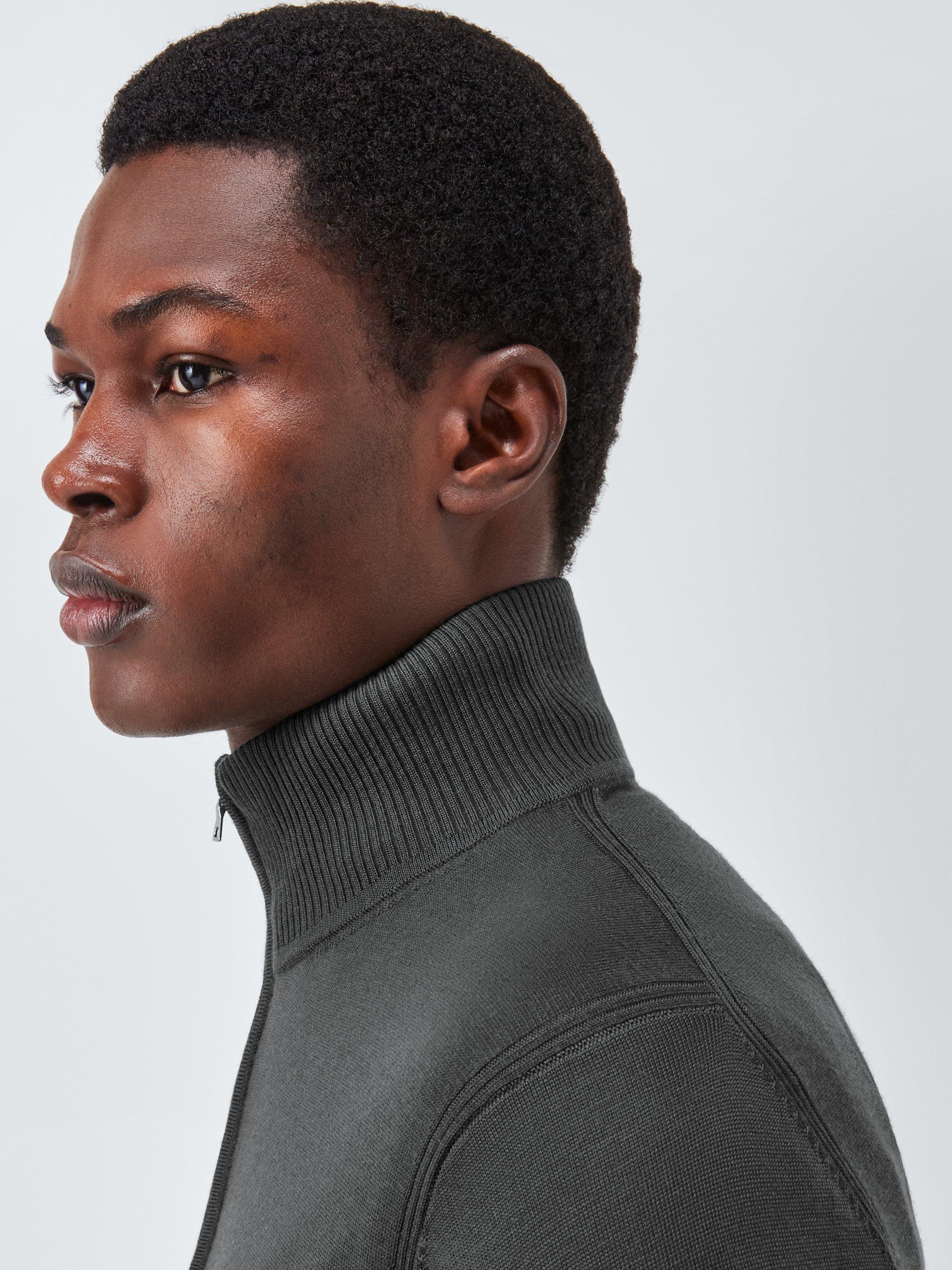 Product image 6 of 6, which shows John Lewis Merino Wool Half Zip Jumper, Asphalt, M