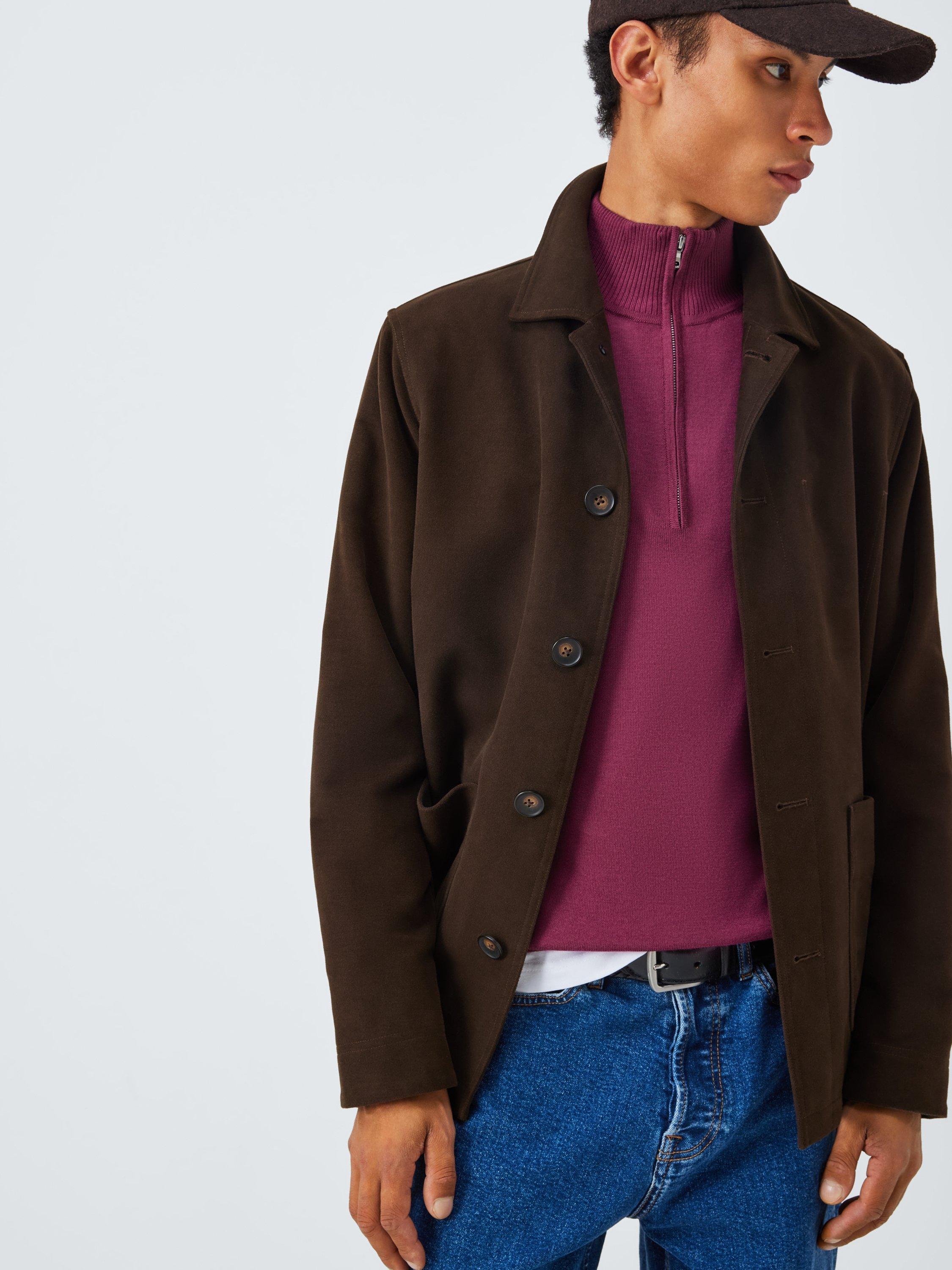 Product image 6 of 6, which shows John Lewis Merino Wool Half Zip Jumper, Raspberry Coulis, M