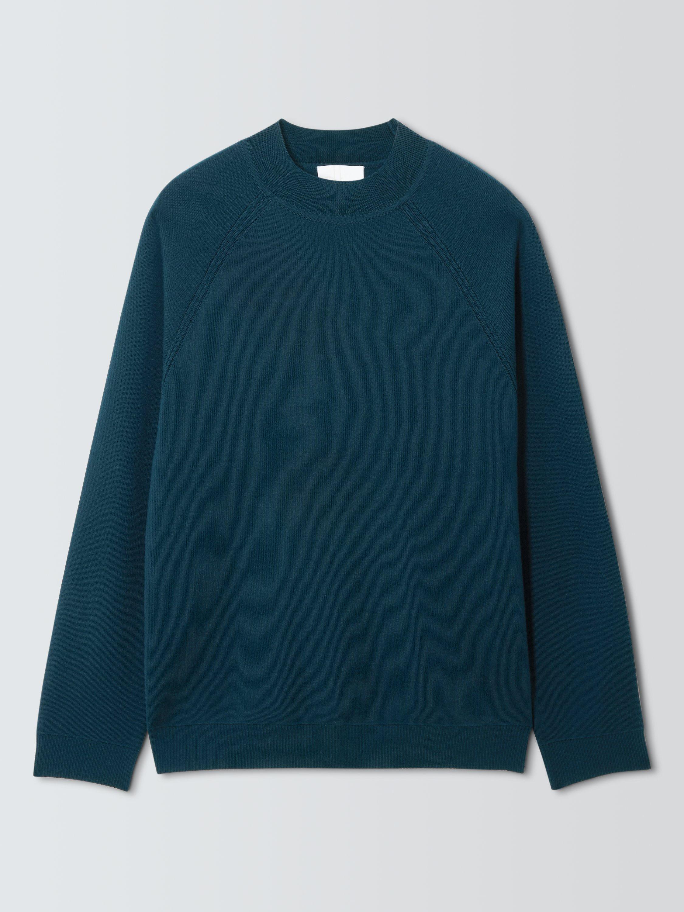 Product image 4 of 6, which shows John Lewis Merino Wool Mock Neck Jumper, Deep Ocean, S