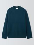 John Lewis Merino Wool Mock Neck Jumper, Deep Ocean