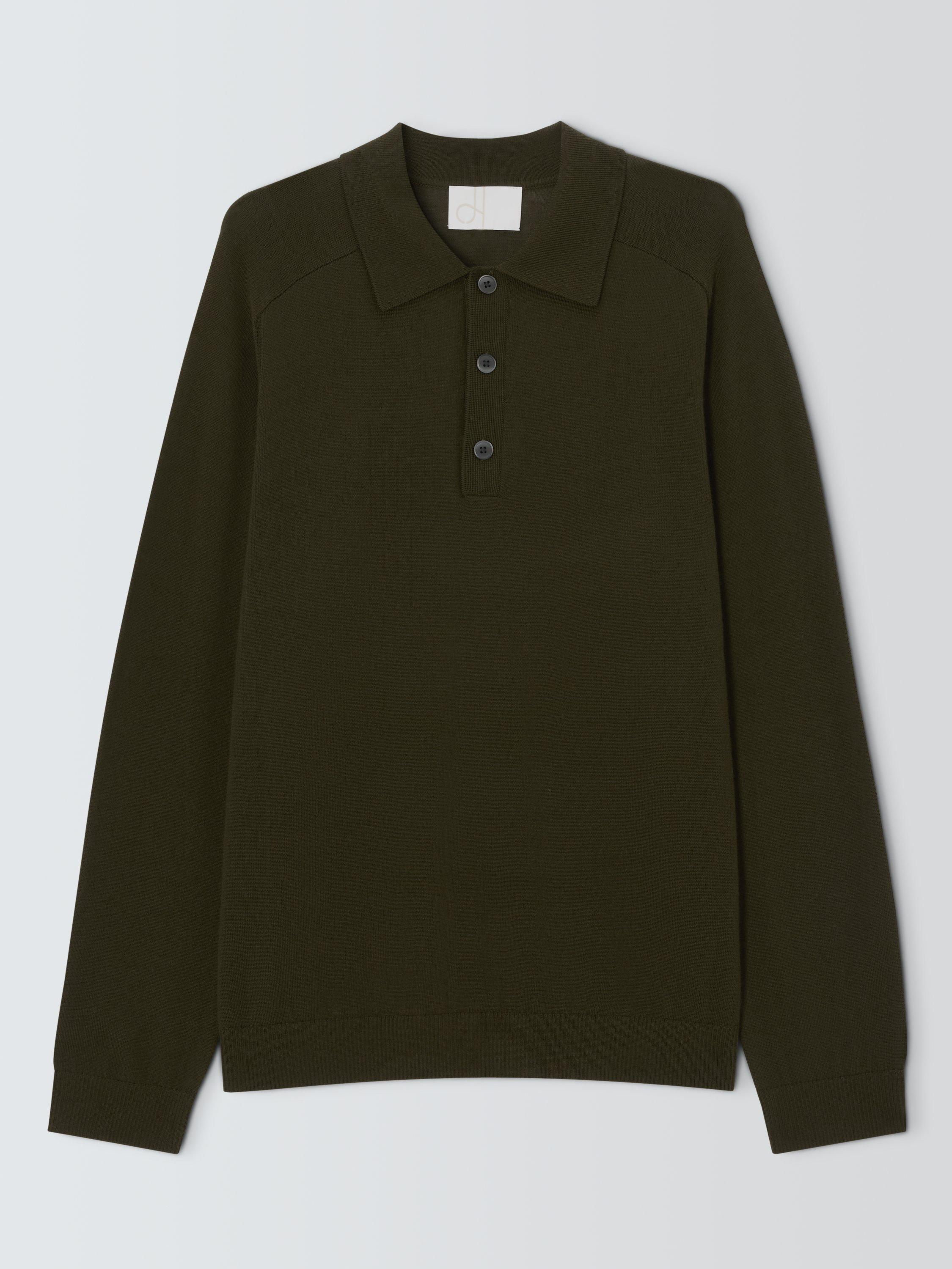 Product image 1 of 1, which shows John Lewis Merino Wool Polo Neck Jumper, Army Green, S