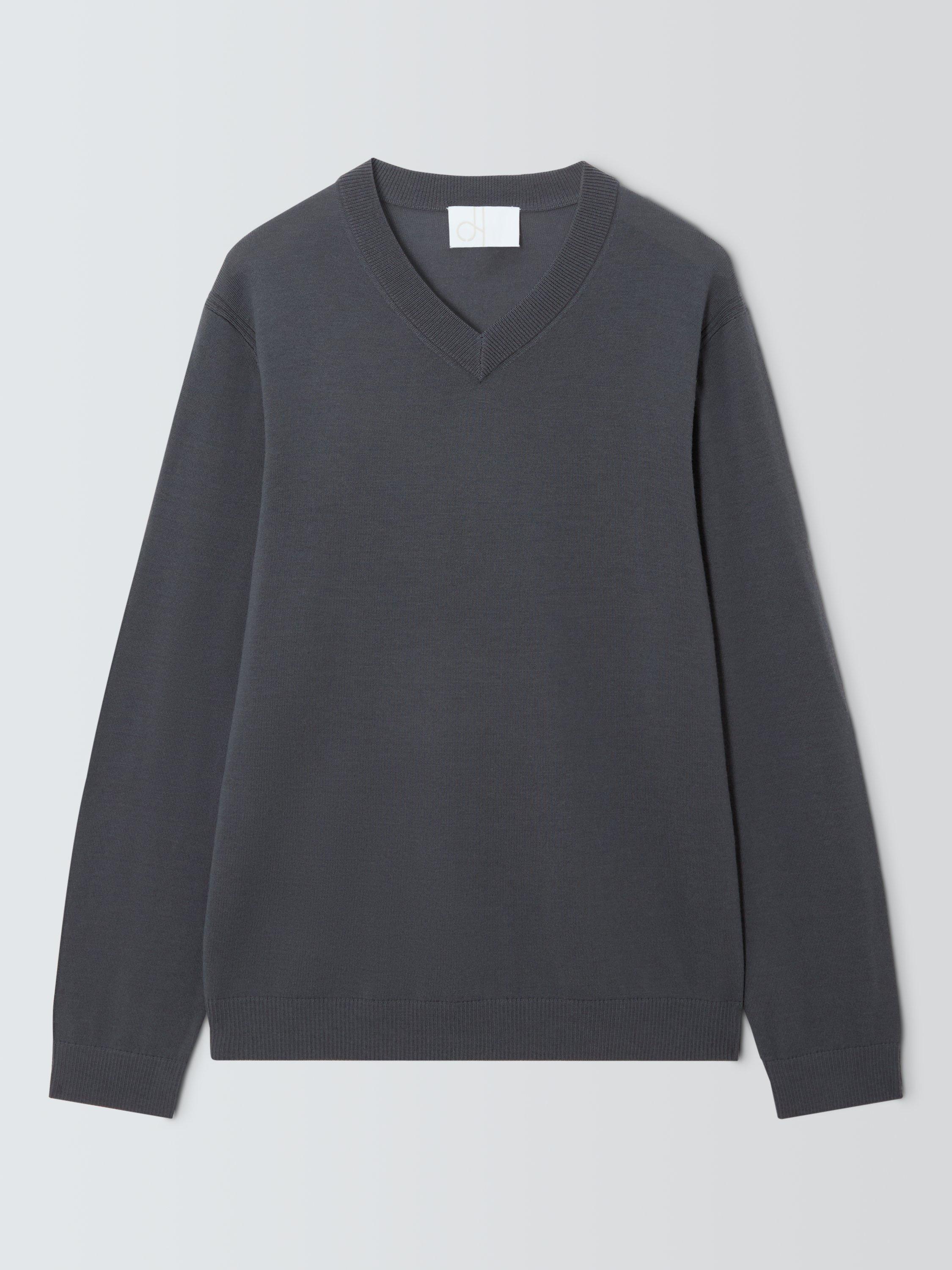 Product image 3 of 5, which shows John Lewis Merino Wool V-Neck Jumper, Asphalt, M