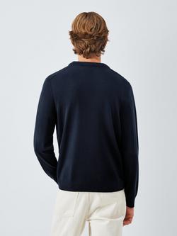 John Lewis Merino Wool V-Neck Jumper - view 2, Sky Captain