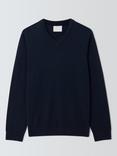 John Lewis Merino Wool V-Neck Jumper, Sky Captain