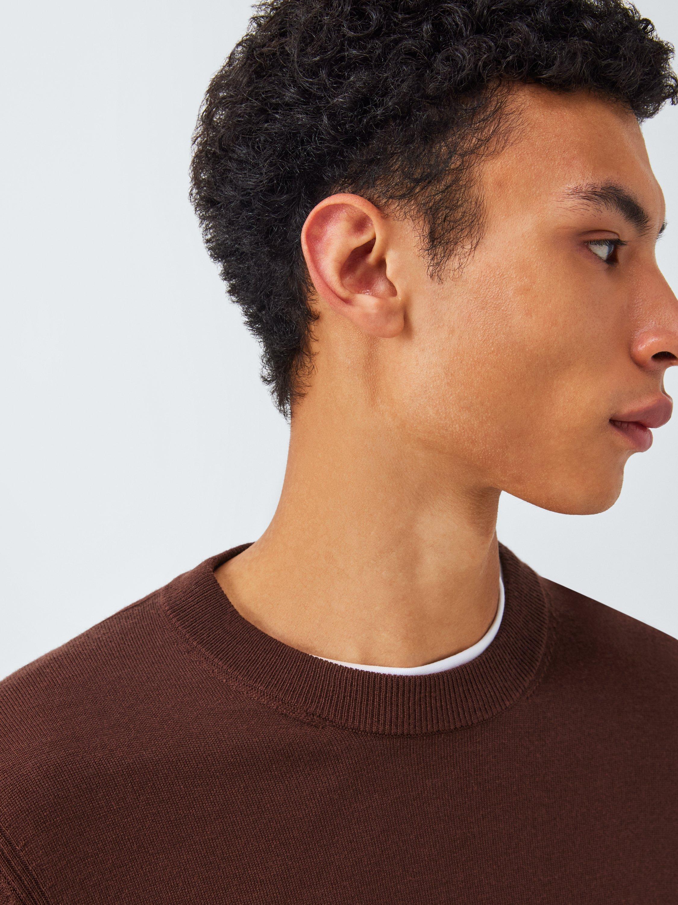 Product image 5 of 6, which shows John Lewis Merino Wool Crew Neck Jumper, Bitter Chocolate, S