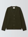 John Lewis Merino Wool V-Neck Cardigan, Army Green