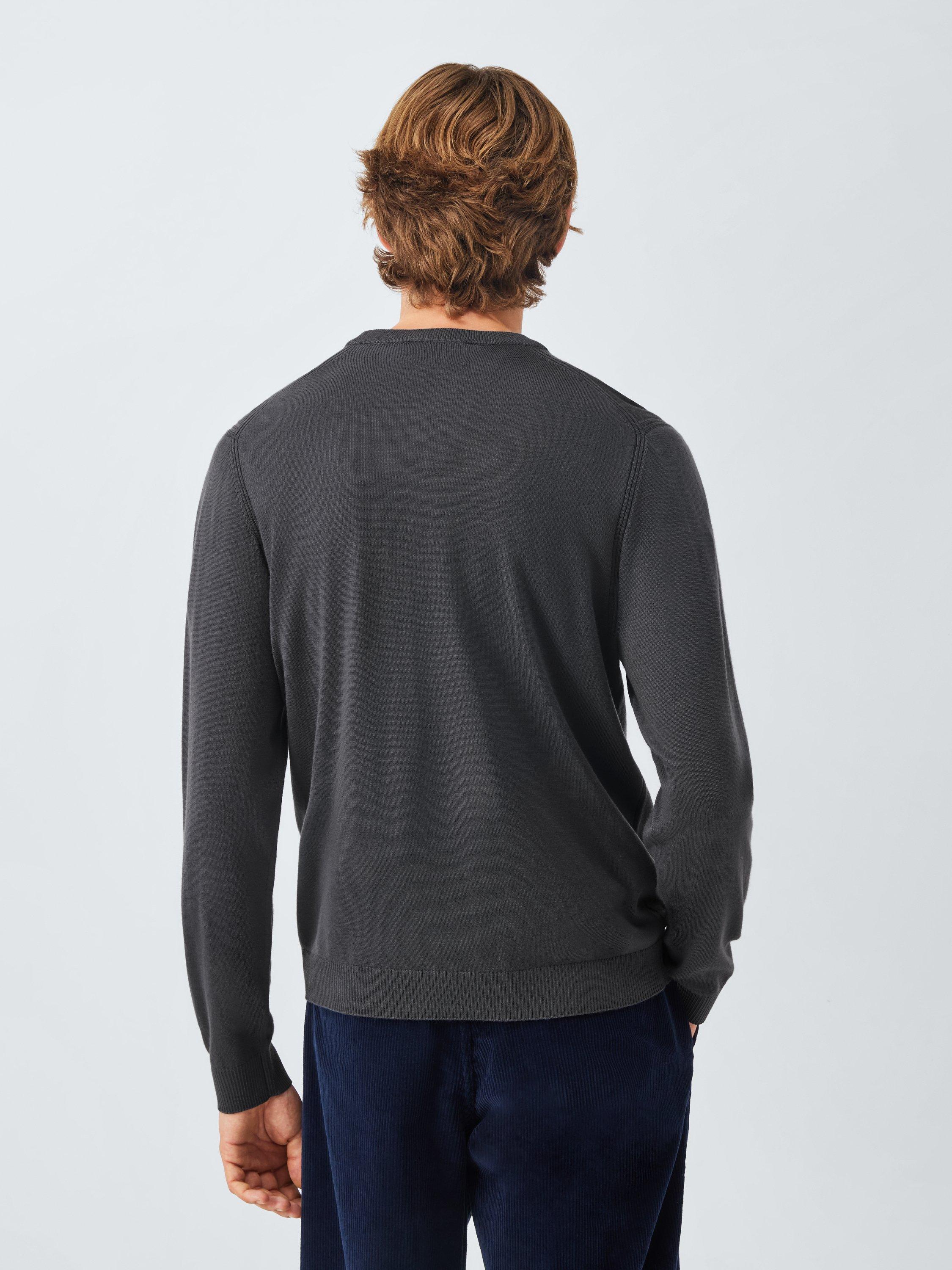 Product image 2 of 6, which shows John Lewis Merino Wool Crew Neck Jumper, Asphalt, S