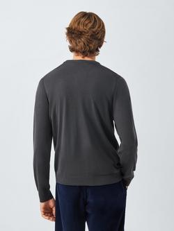 John Lewis Merino Wool Crew Neck Jumper - view 2, Asphalt