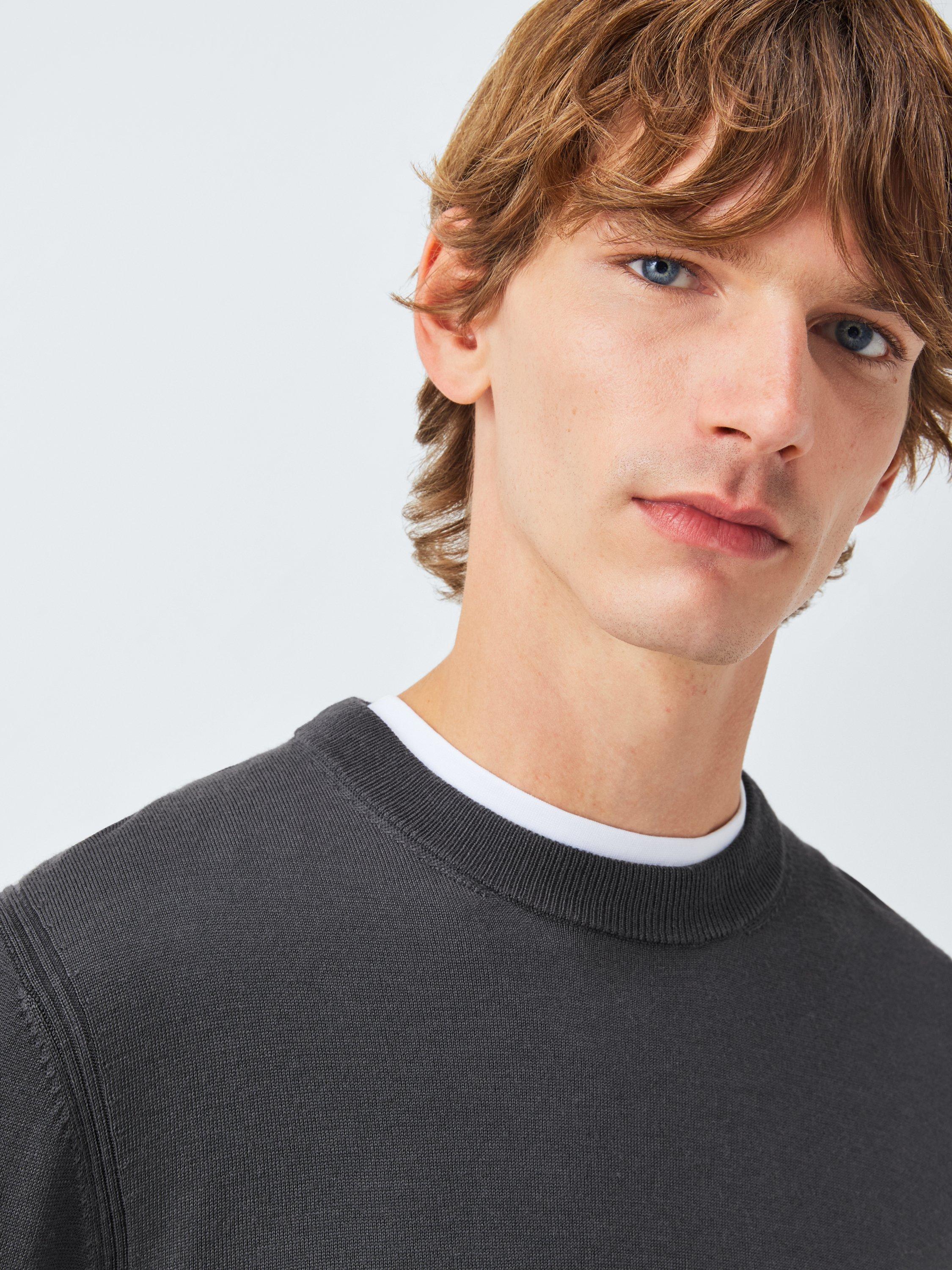 Product image 6 of 6, which shows John Lewis Merino Wool Crew Neck Jumper, Asphalt, S