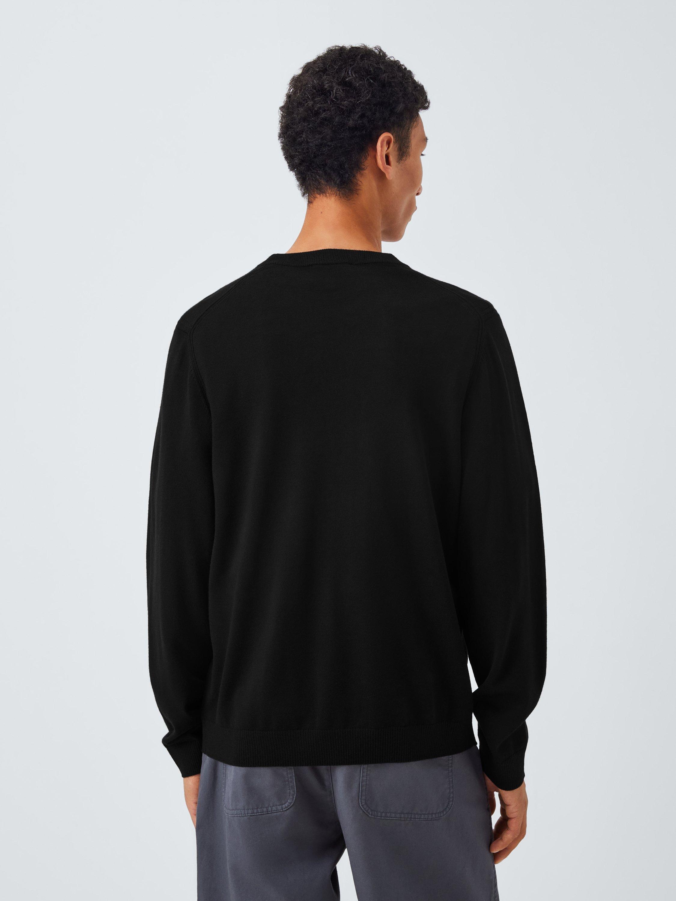 Product image 2 of 6, which shows John Lewis Merino Wool Crew Neck Jumper, Black, S