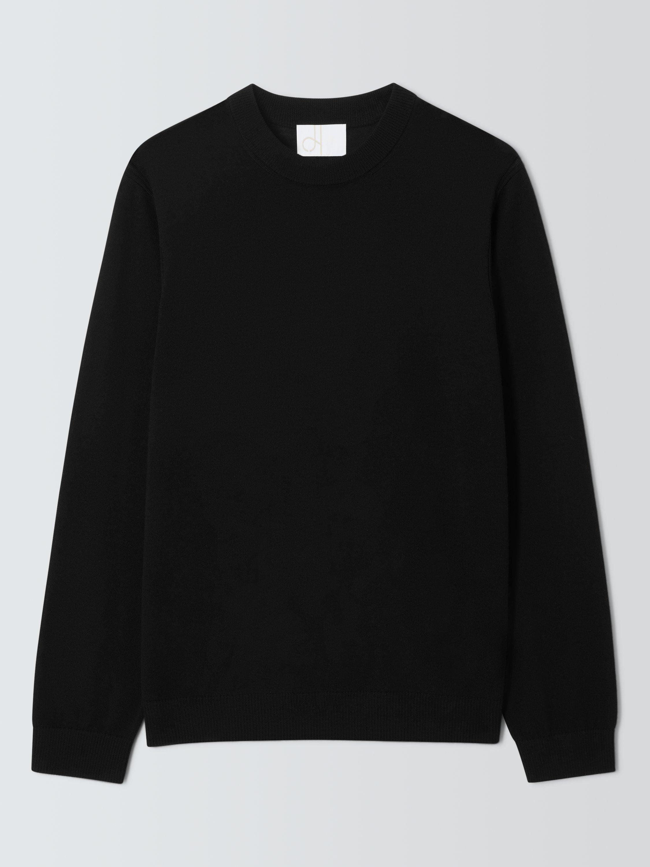 Product image 4 of 6, which shows John Lewis Merino Wool Crew Neck Jumper, Black, S